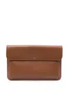Aspinal Of London Pebbled Leather Laptop Bag In Braun