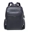 Aspinal Of London Pebbled Leather Reporter Zipped Backpack In Navy