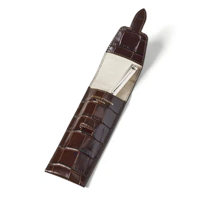 Aspinal Of London Pen Case In Brown