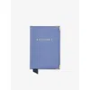 Aspinal Of London Capri Blue Plain Leather Passport Cover In Blue