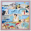 Aspinal Of London Poolside Silk Scarf In Multi