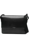 Aspinal Of London Mens Black Slim Postman Saffiano-leather Messenger Bag In Black