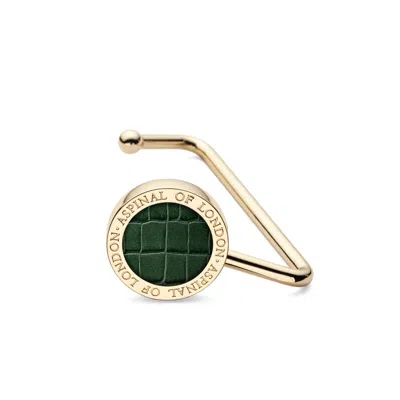 Aspinal Of London Purse Hook In Deep Shine Evergreen Small Croc In Red