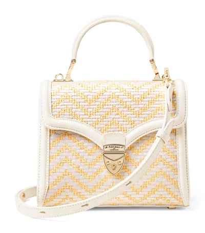 Aspinal Of London Raffia Mayfair Midi Bag In White