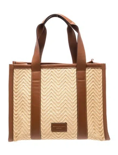 Pre-owned Aspinal Of London Raffia Tote In Neutrals
