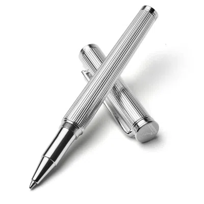 Aspinal Of London Regent Ballpoint Pen In Silver