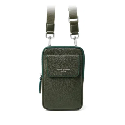 Aspinal Of London Reporter Crossbody Phone Bag In Green