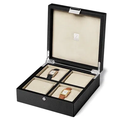 Aspinal Of London Reporter Four Piece Watch Box In Black