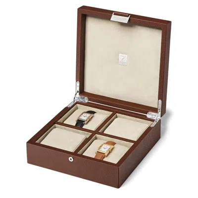 Aspinal Of London Reporter Four Piece Watch Box In Brown