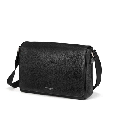 Aspinal Of London Reporter Messenger Bag In Black