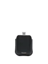 Aspinal Of London Round Hip Flask In Black