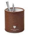Aspinal Of London Round Pen Pot (10.2cm X 9.1cm) In Brown