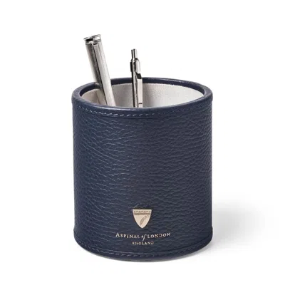 Aspinal Of London Round Pen Pot In Blue