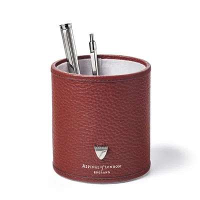 Aspinal Of London Round Pen Pot In Red