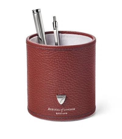 Aspinal Of London Round Pen Pot In Red