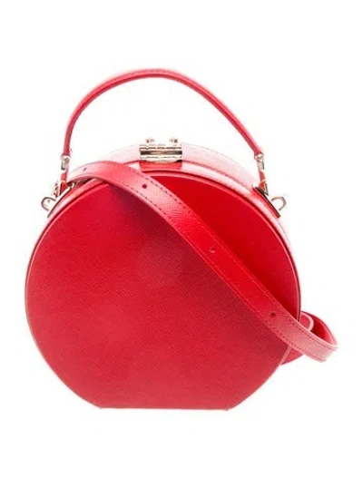 Pre-owned Aspinal Of London Saffiano Leather Top Handle Bag In Red