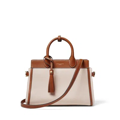 Aspinal Of London Savannah In Natural Milled Pebble & Smooth Tan In Brown