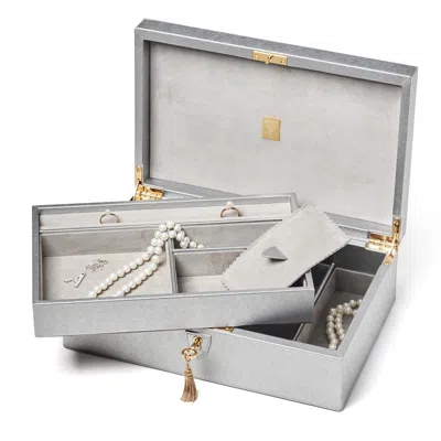 Aspinal Of London Savoy Jewellery Box In Silver