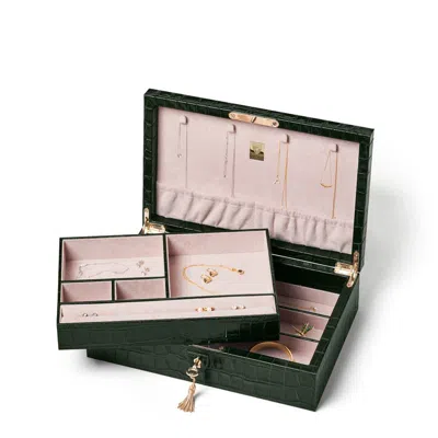 Aspinal Of London Savoy Jewellery Box In Green