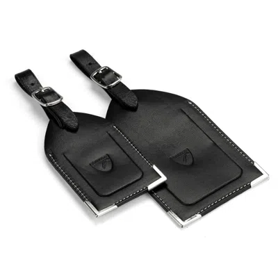 Aspinal Of London Set Of 2 Luggage Tags In Black