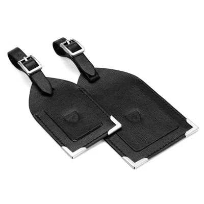 Aspinal Of London Set Of 2 Luggage Tags In Black