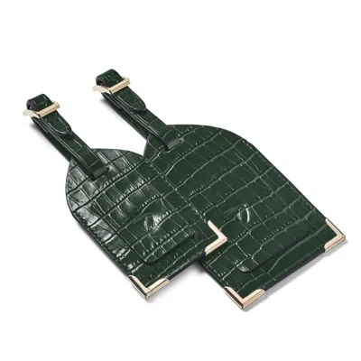 Aspinal Of London Set Of 2 Luggage Tags In Green