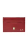 Aspinal Of London Shield-plaque Cardholder In Red