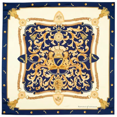Aspinal Of London Signature Shield Silk Scarf
