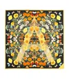 Aspinal Of London Silk Botanical Scarf In Black