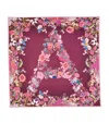Aspinal Of London Silk Floral Scarf In Burgundy