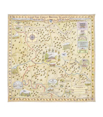 Aspinal Of London Silk Great British Season Scarf In Neutral