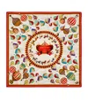Aspinal Of London Silk Hot Air Balloon Print Scarf In Red