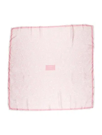Pre-owned Aspinal Of London Silk Printed Scarf In Pink