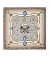 Aspinal Of London Silk Signature Printed Scarf In Brown