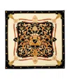 Aspinal Of London Womens Black Signature Shield Printed Silk Scarf In Black
