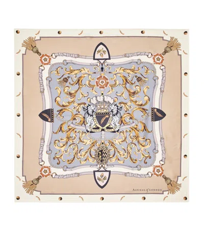Aspinal Of London Silk Signature Scarf In Neutral