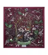 Aspinal Of London Silk Woodland Scarf In Burgundy