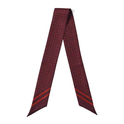 Aspinal Of London Skinny Silk Scarf In Red
