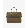 Aspinal Of London Khaki Slim Briefcase Woven Brief Case In Brown