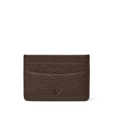 Aspinal Of London Slim Credit Card Holder In Chocolate Pebble In Brown