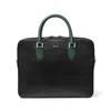 Aspinal Of London Slim Leather Briefcase Bag In Black