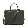 Aspinal Of London Slim Leather Briefcase Bag In Green