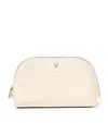 Aspinal Of London Small Croc-embossed Leather Classic Make-up Bag In Neutral