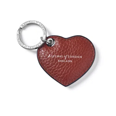 Aspinal Of London Small Heart Keyring In Red