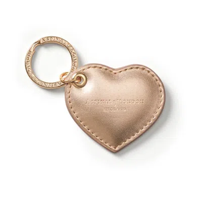 Aspinal Of London Small Heart Keyring In Gold