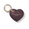 Aspinal Of London Small Heart Keyring In Brown