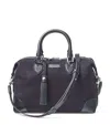 Aspinal Of London Navy Logo-print Suede And Leather Bowling Bag In Navy