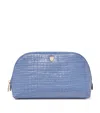 Aspinal Of London Small Leather Cosmetic Case In Blue