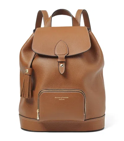 Aspinal Of London Small Leather Hudson Backpack In Brown