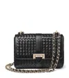 Aspinal Of London Womens Black Lottie Quilted Leather Shoulder Bag In Black